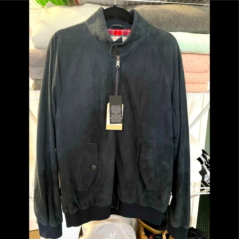 G9 suede jacket regular fit, deep blue, size 46